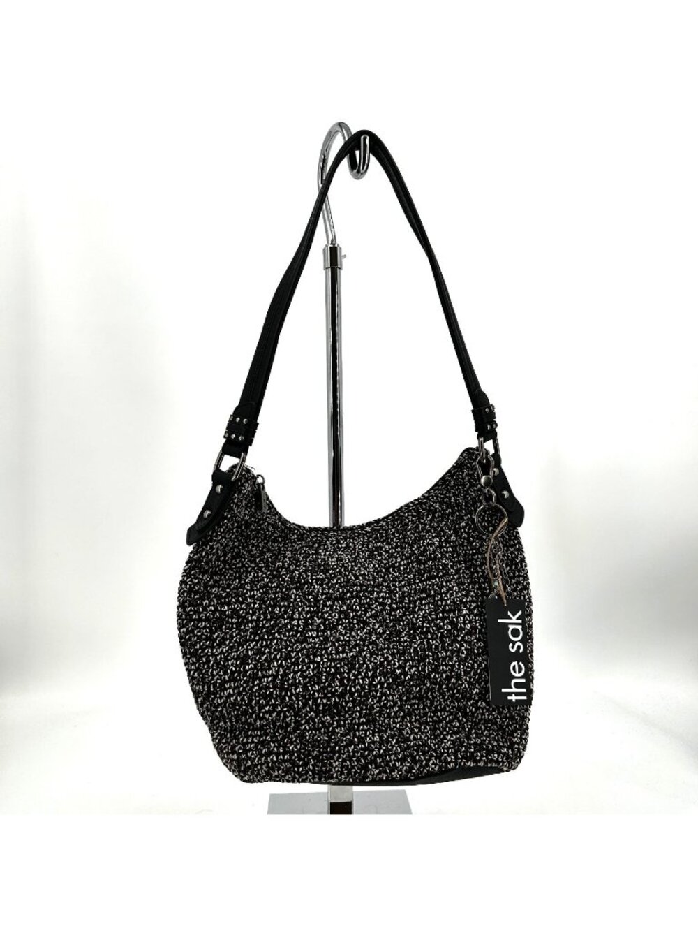 The Sak Sequoia Hobo Urban Static Crochet Zip Shoulder Strap Charm Lined Pocket
